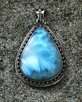 Ciondolo Argento e Larimar di Santo Domingo