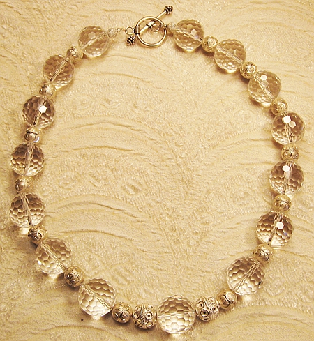 Collana Argento e Cristallo di Rocca sfaccettato