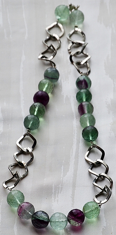  Collana in Argento e Fluorite