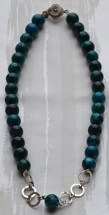  Collana in Argento e Crisocolla (Turchese del Perù)