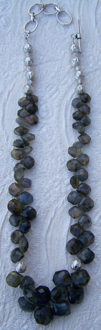 Collana Argento e Labradorite sfaccettata 