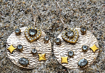 Orecchini Argento, Acquamarina e Diamantini di Herkimer